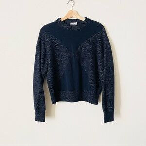 CLOSED SMALL navy shimmering wool knit sweater